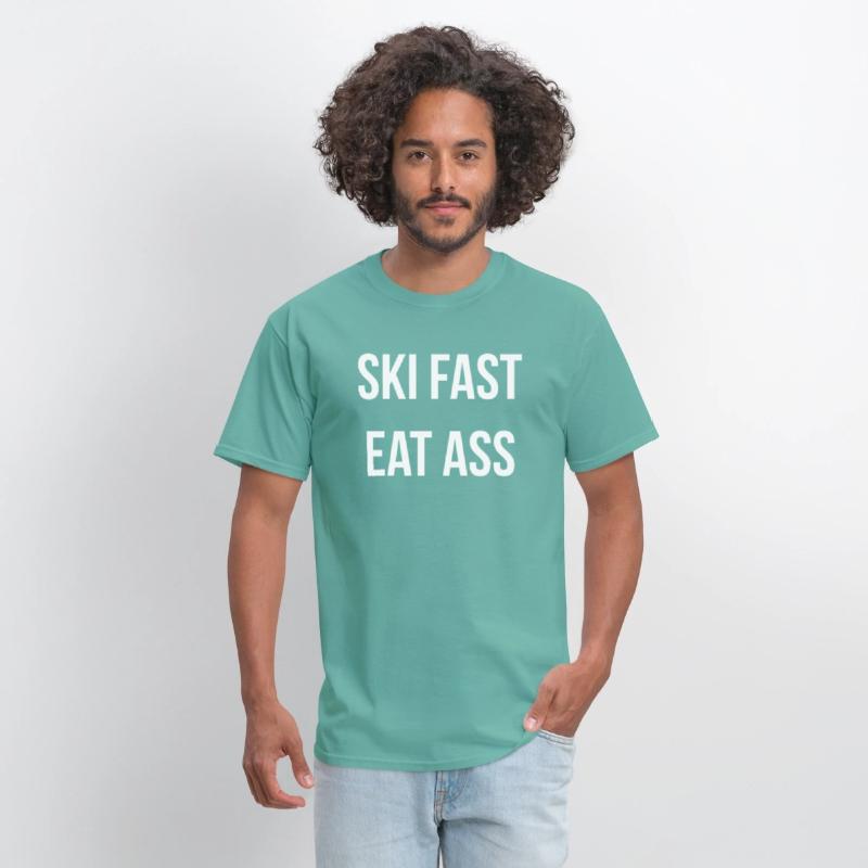 Ski Fast Eat Ass Humor Joke Skier