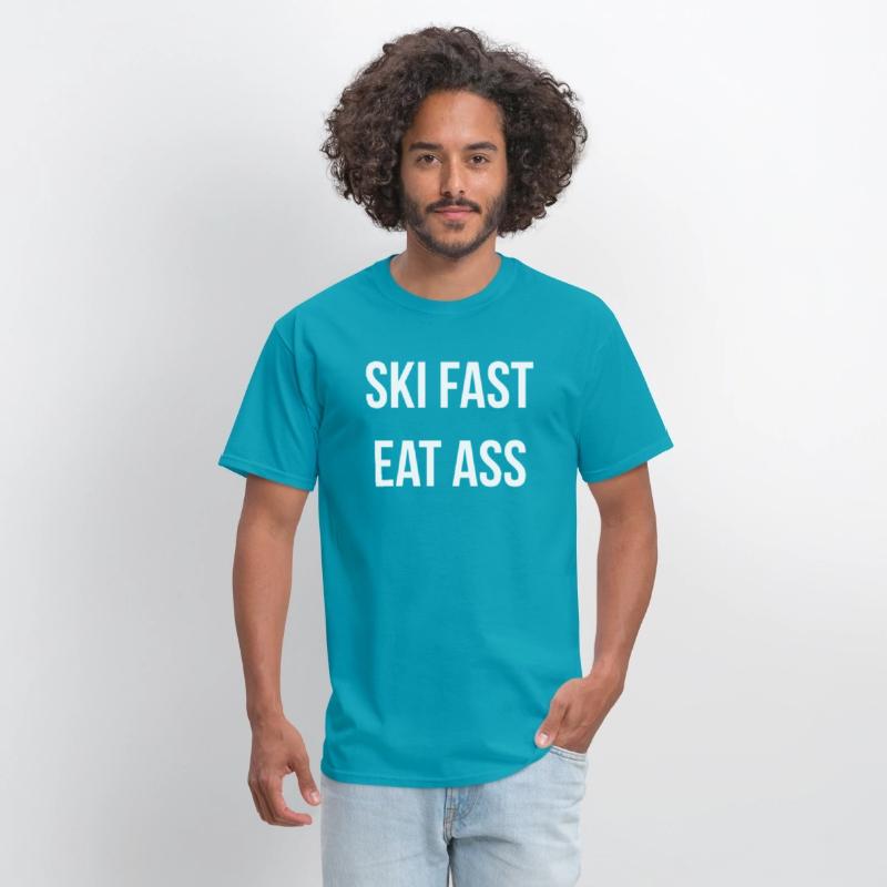 Ski Fast Eat Ass Humor Joke Skier