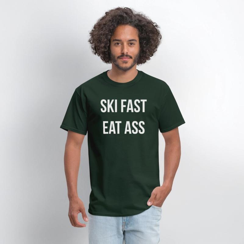 Ski Fast Eat Ass Humor Joke Skier