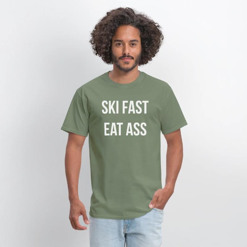 Ski Fast Eat Ass Humor Joke Skier