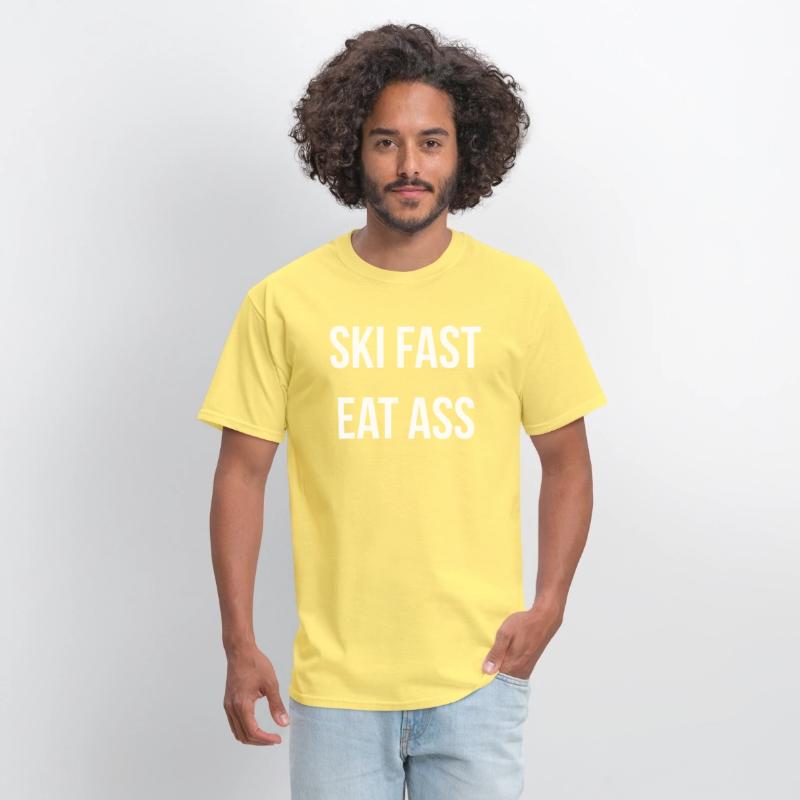 Ski Fast Eat Ass Humor Joke Skier